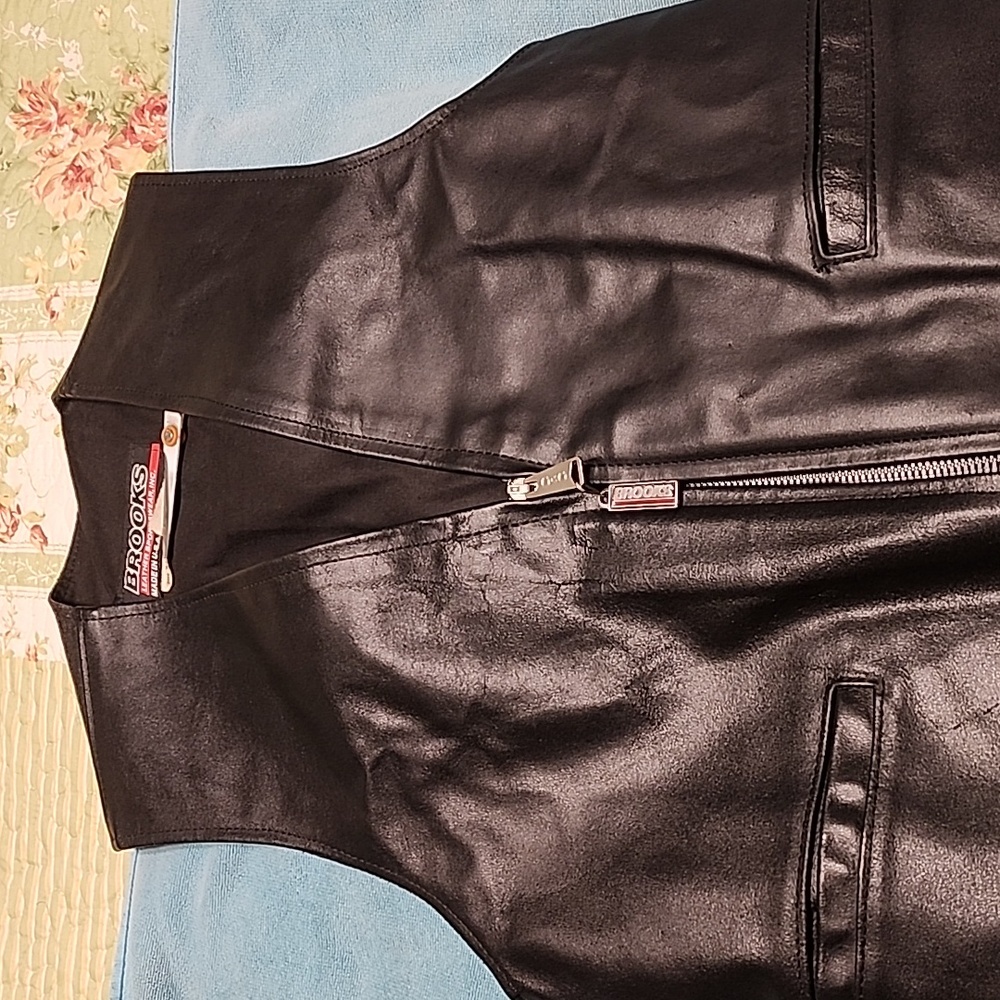 Brooks Brothers black leather vest. Size 34